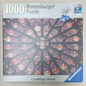 EUC 1000-Piece Ravensburger Puzzle 🧩 Challenge Series “Rose of Notre Dame”